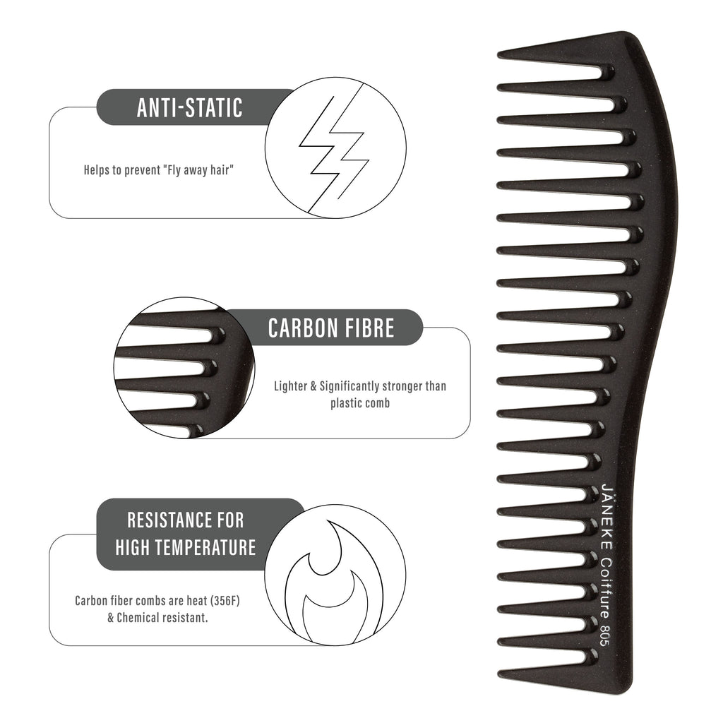 Janeke Professional Comb, Titanium  59805
