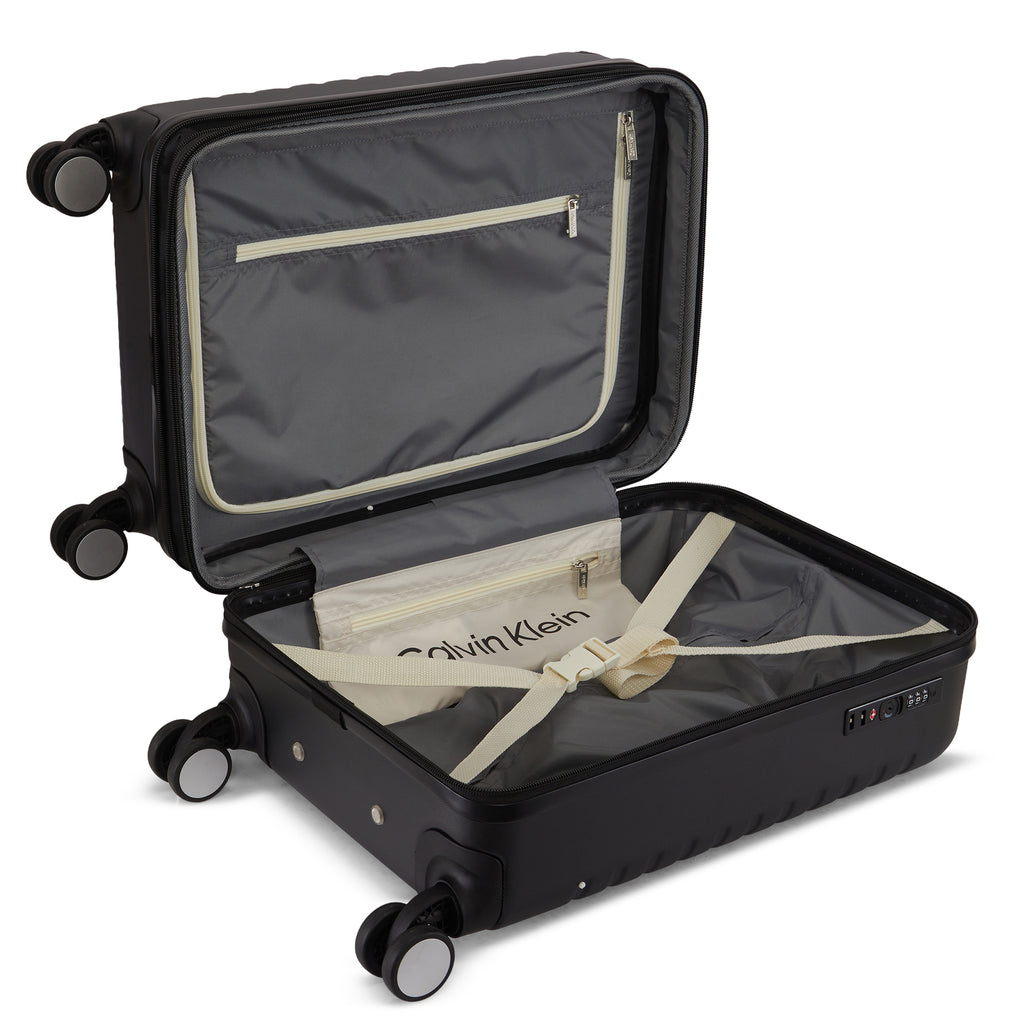 CALVIN KLEIN HYPER LUXE Range Black Hard 22" Cabin Luggage