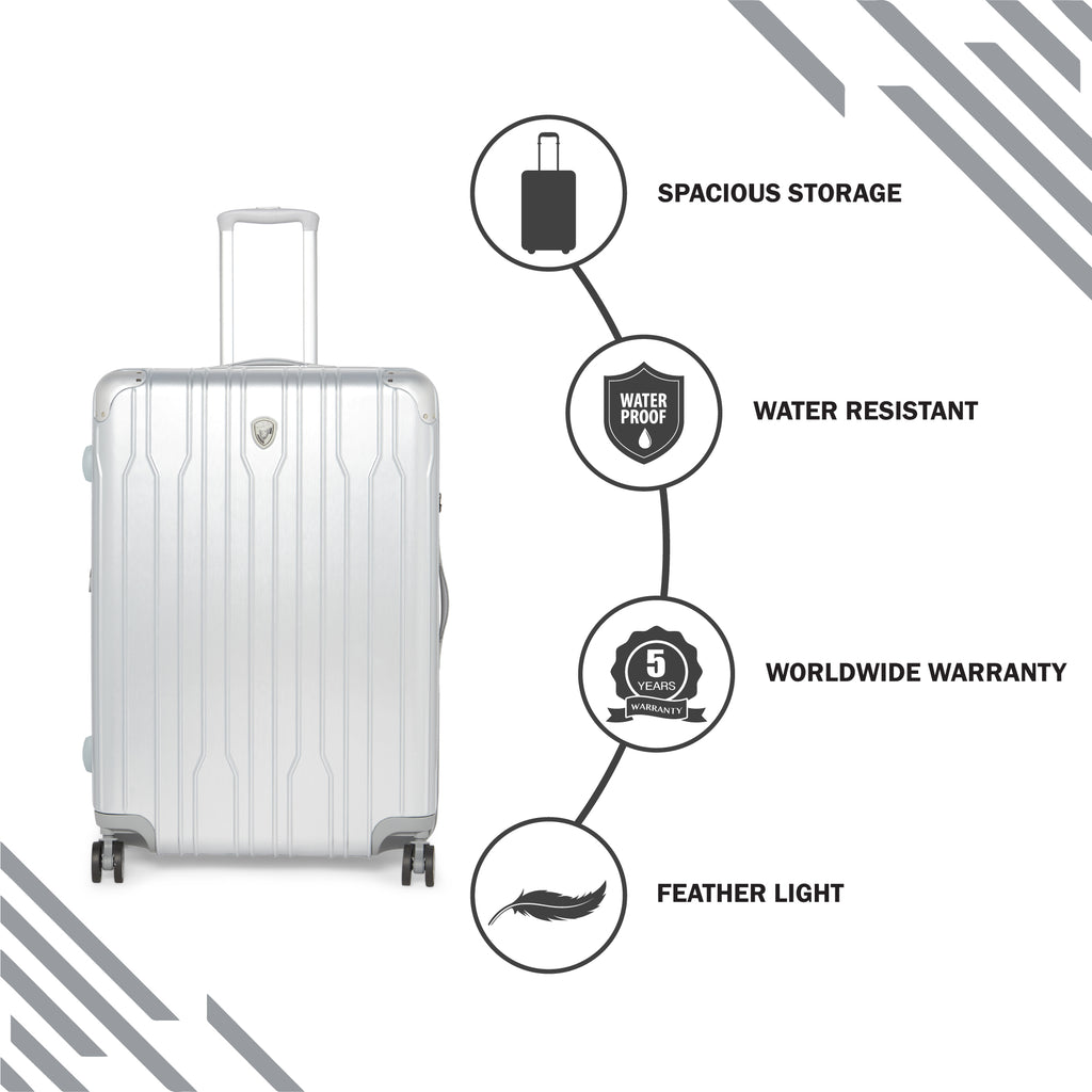 HEYS Xtrak Hard Large Silver Luggage Trolley
