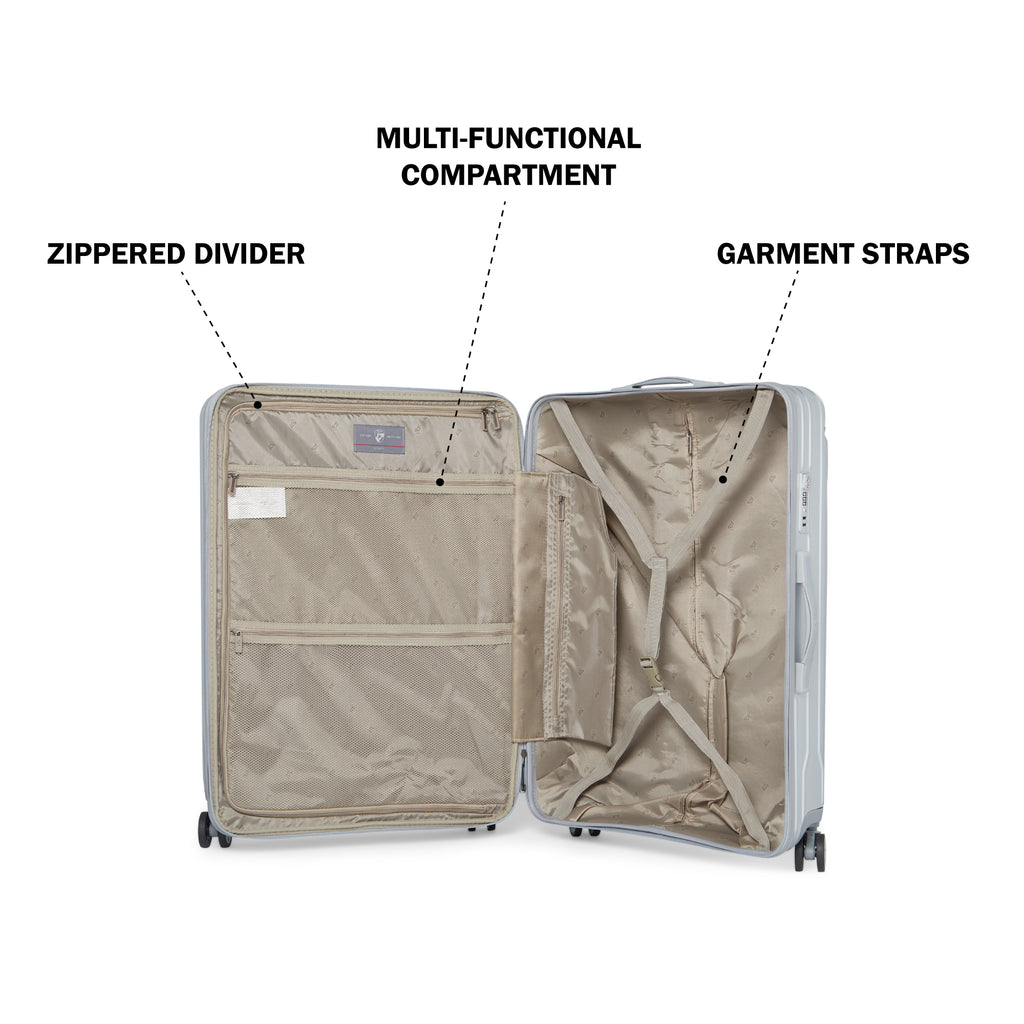 HEYS Xtrak Hard Large Silver Luggage Trolley