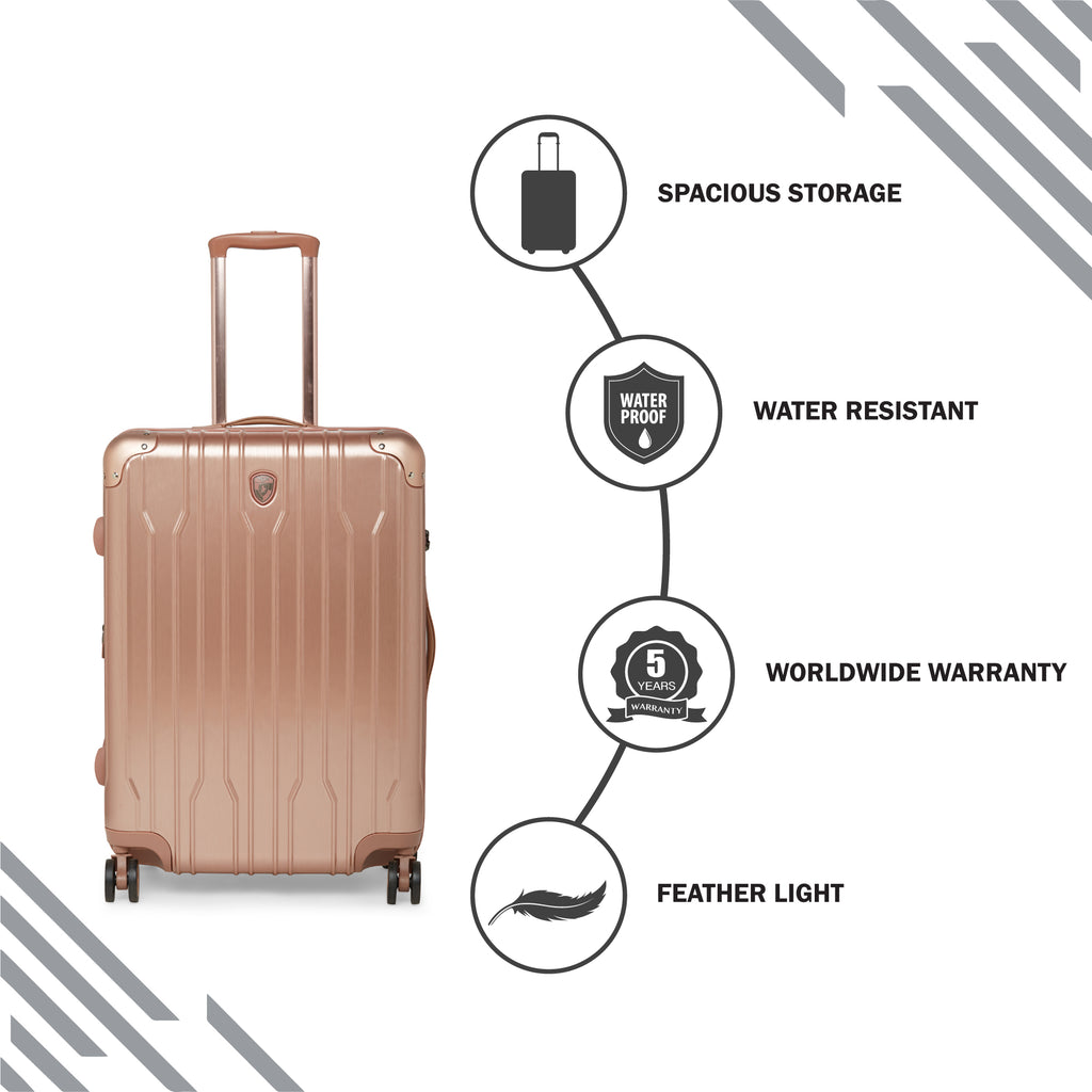 HEYS Xtrak Hard Medium Rose Gold Luggage Trolley