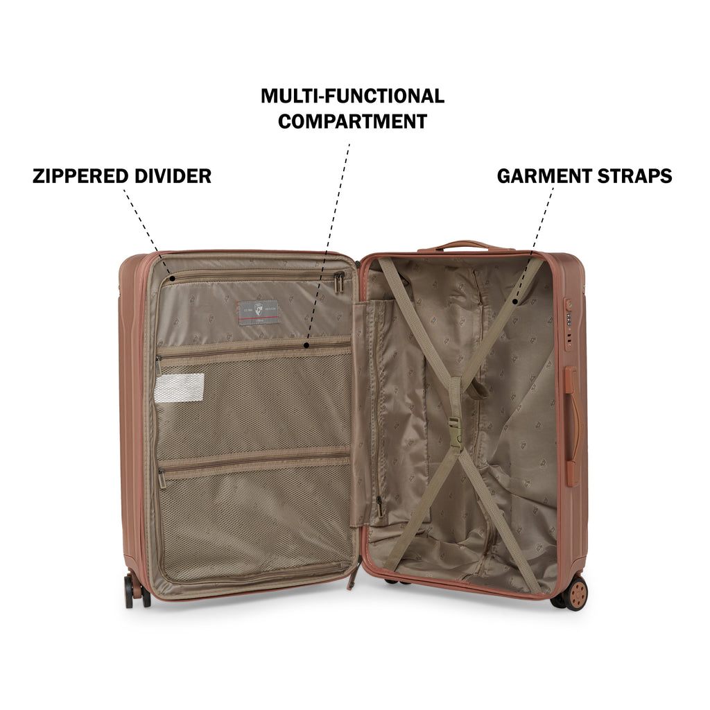 HEYS Xtrak Hard Medium Rose Gold Luggage Trolley