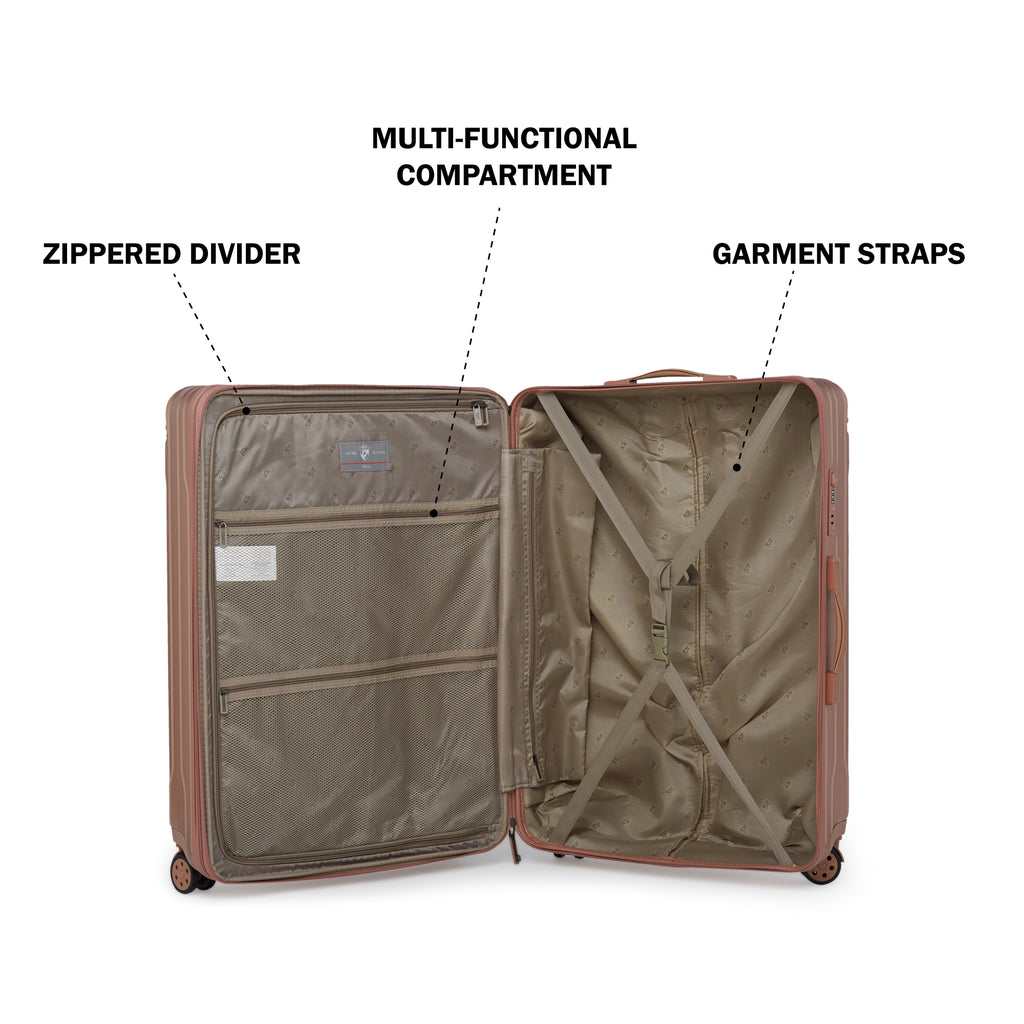 HEYS Xtrak Hard Large Rose Gold Luggage Trolley