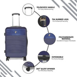 HEYS Terra-Lite Hard Medium Navy Luggage Trolley