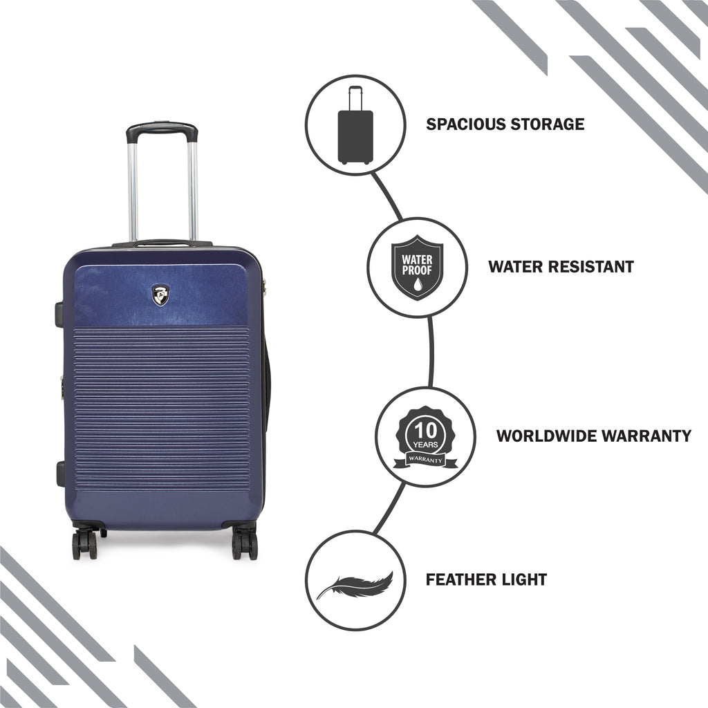 HEYS Terra-Lite Hard Medium Navy Luggage Trolley