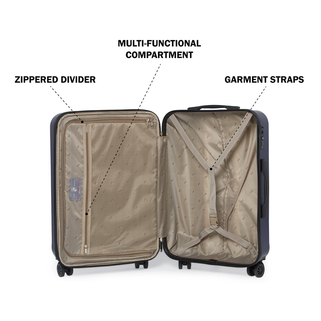 HEYS Terra-Lite Hard Medium Navy Luggage Trolley