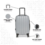 SWISSBRAND Baden Hard Body Cabin Grey Luggage Trolley