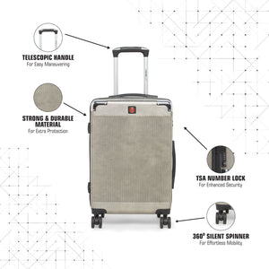 SWISSBRAND C GENEVE Range Gold Color Hard Cabin Luggage