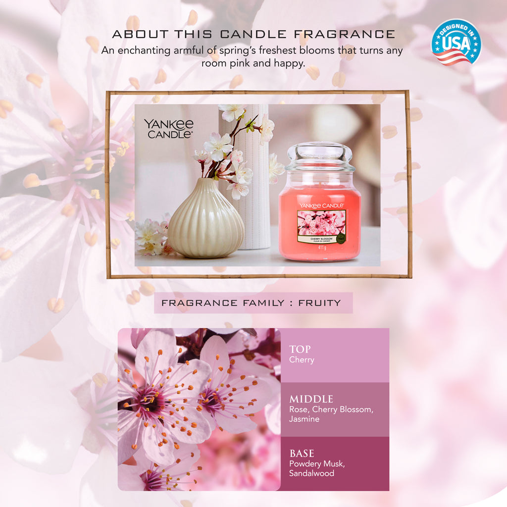 Yankee Candle Classic Medium Jar Cherry Blossom Scented Candles