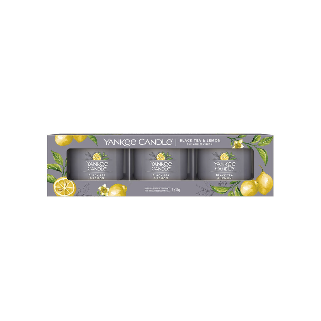 Yankee Candle 3 Pack Filled Votive Black Tea& Lemon