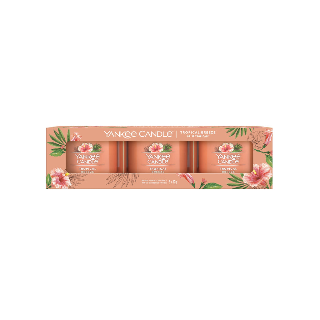 Yankee Candle Tropical Breeze Filled Votive Scented Candle (Pack of 3)