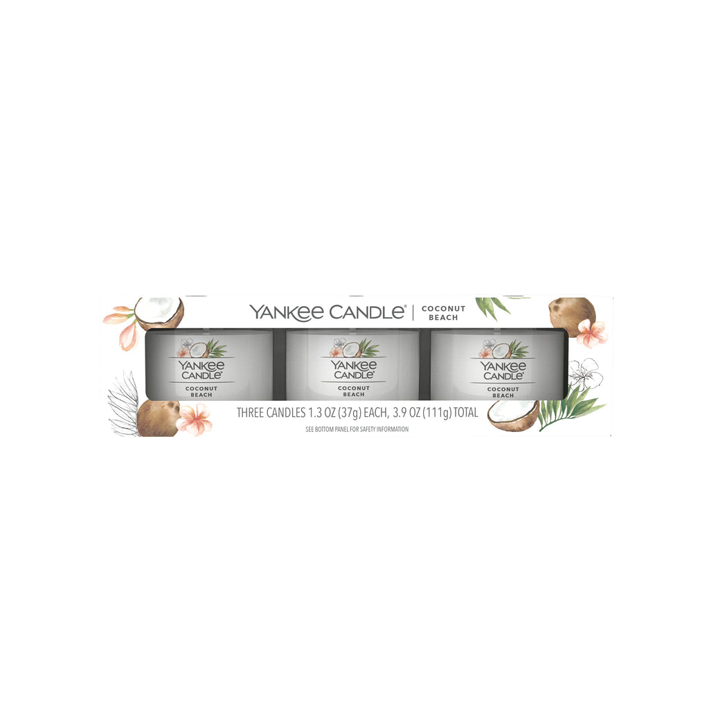 Yankee Candle 3 Pack Filled Votive Coconut Beach