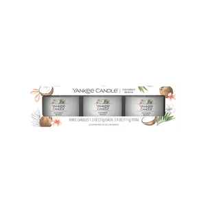 Yankee Candle 3 Pack Filled Votive Coconut Beach