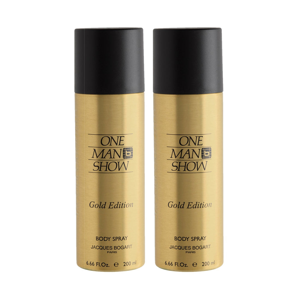 Jacques Bogart One Man Show Gold Deodorant Spray 200ml (Pack of 2)