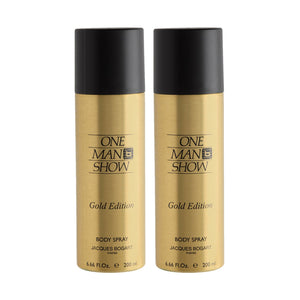 Jacques Bogart One Man Show Gold Deodorant Spray 200ml (Pack of 2)