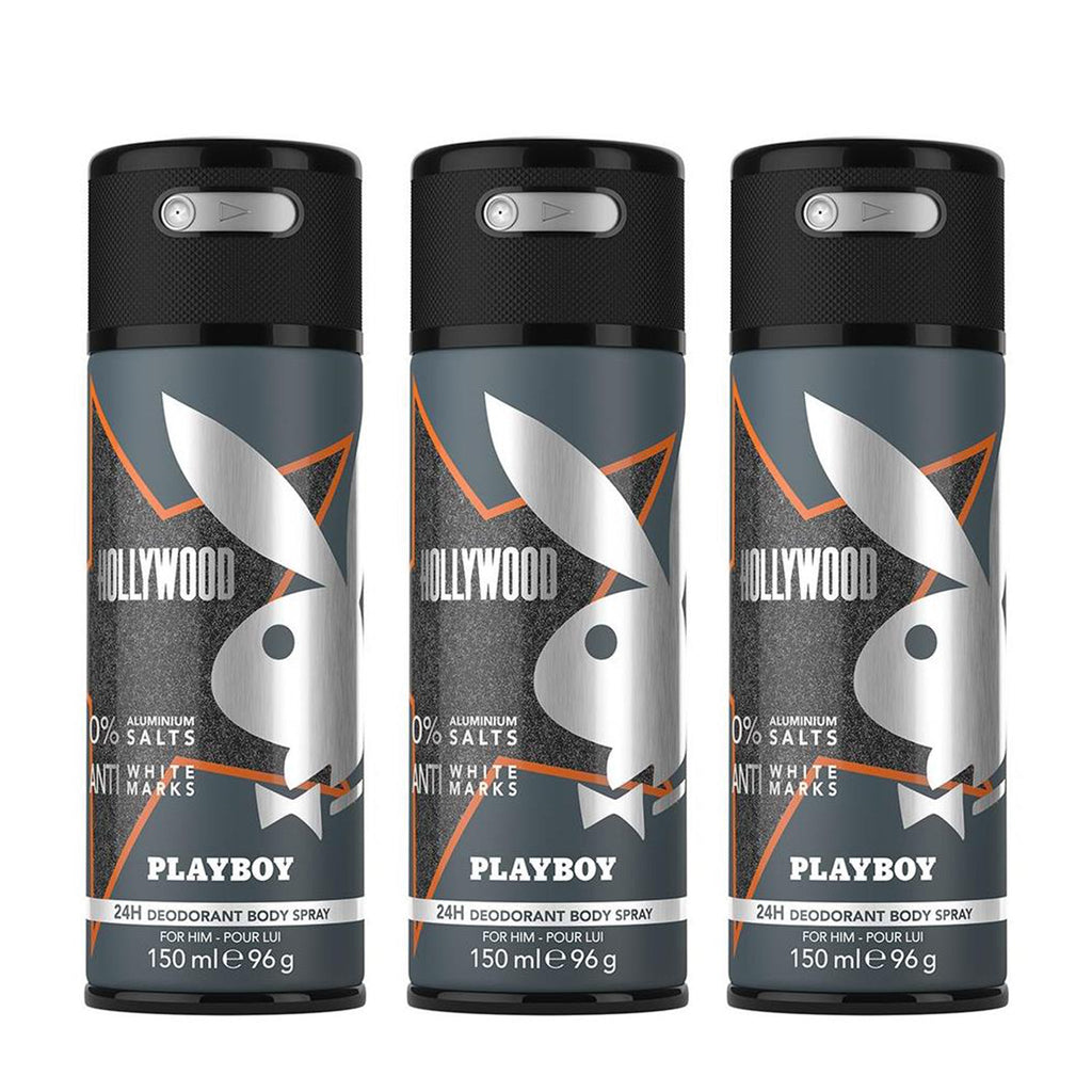 Playboy Hollywood M Deodorant Spray 150ml (Pack of 3)