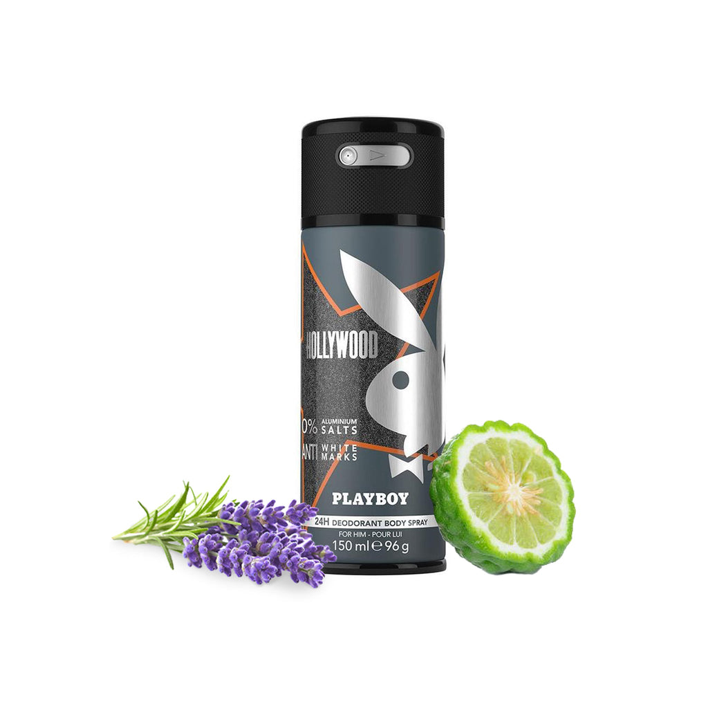 Playboy Hollywood M Deodorant Spray 150ml (Pack of 4)