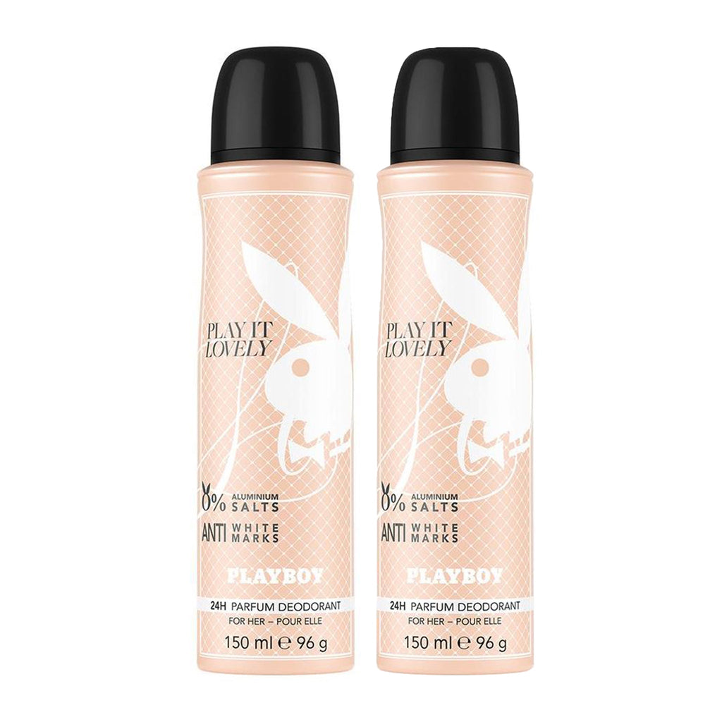 Playboy Play It Lovely Woman Deodorant Spray 150ml (Pack of 2)