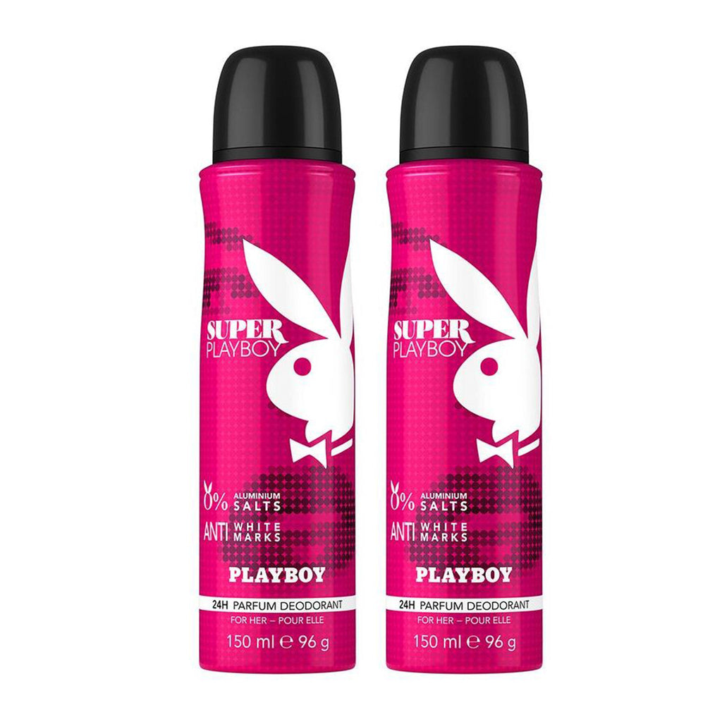 Playboy Super Women Deodorant Spray 150ml (Pack of 2)