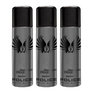 Police Wings Titanium Deodorant Spray 200ml (Pack of 3)