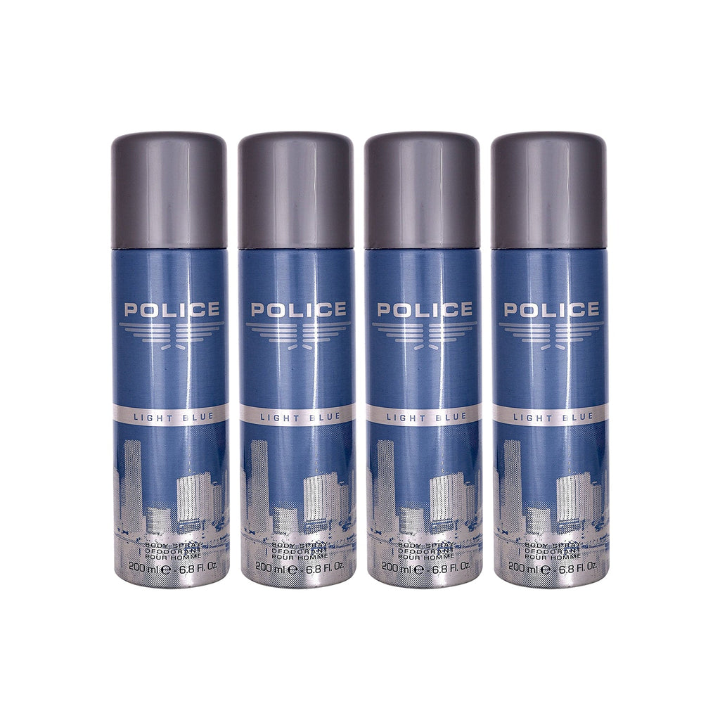 Police Light Blue Deodorant Spray 200ml (Pack of 4)