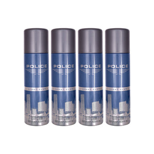 Police Light Blue Deodorant Spray 200ml (Pack of 4)
