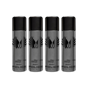 Police Wings Titanium Deodorant Spray 200ml (Pack of 4)