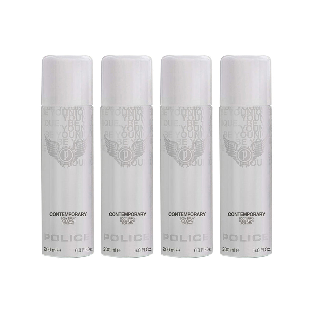 Police Contemporary Deodorant Spray 200ml (Pack of 4)