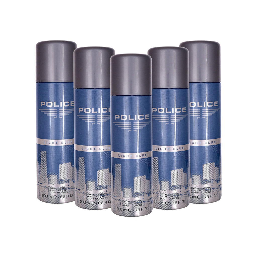 Police Light Blue Deodorant Spray 200ml (Pack of 5)