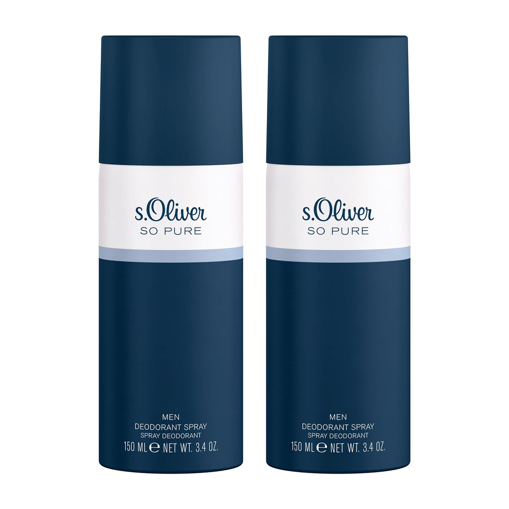 s.Oliver So Pure Man Deodorant Aerosol Spray 150ml (Pack of 2)