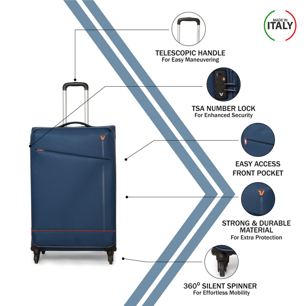 RONCATO Jazz Soft Blue Notte Luggage Trolley