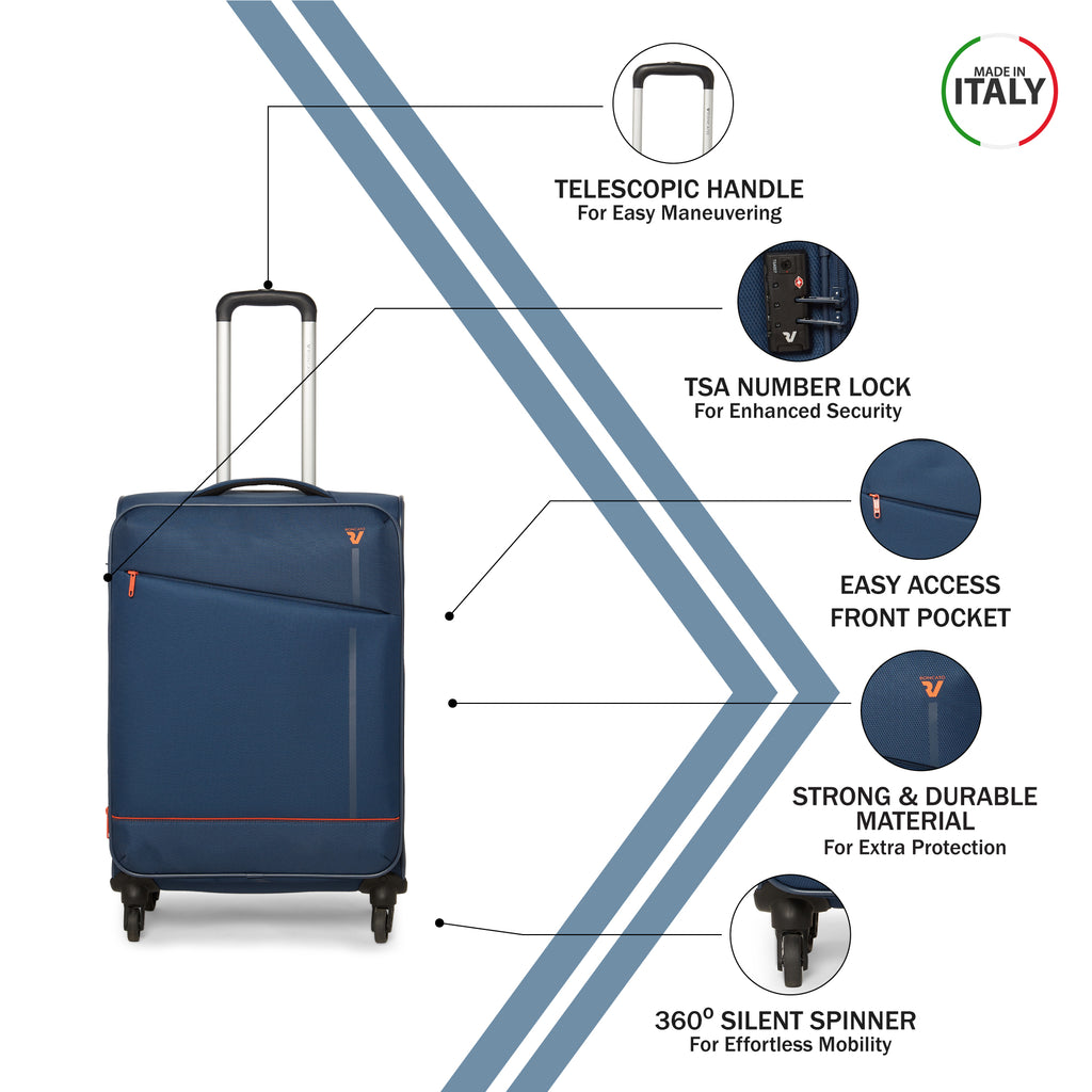 RONCATO Jazz Soft Blue Notte Luggage Trolley