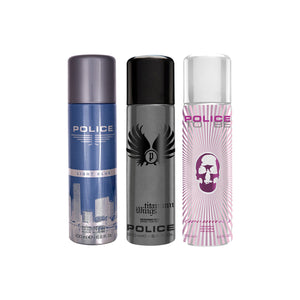 Police Light Blue + Wings Titanium + To Be Woman Deo Combo Set 600ml (Pack of 3) For Him & For Her
