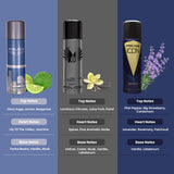 Police Light Blue + Wings Titanium + ICON Deo Combo Set 600ml (Pack of 3) For Him