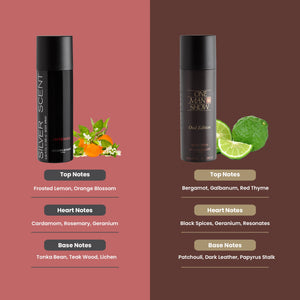 Jacques Bogart Silver Scent Intense + One Man Show Oud Deo Combo Set 400ml (Pack of 2) For Him
