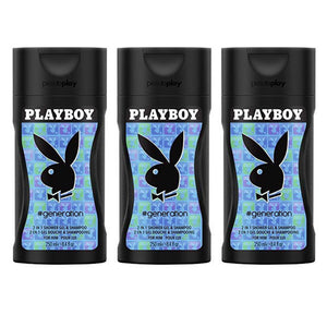 Playboy Generation Shower Gel For Men (Pack of 3, 250ml each)