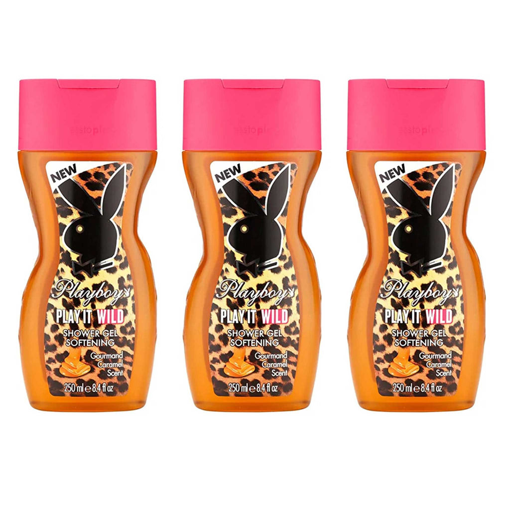 Playboy Play It Wild Shower Gel For Women (Pack of 3, 250ml each)