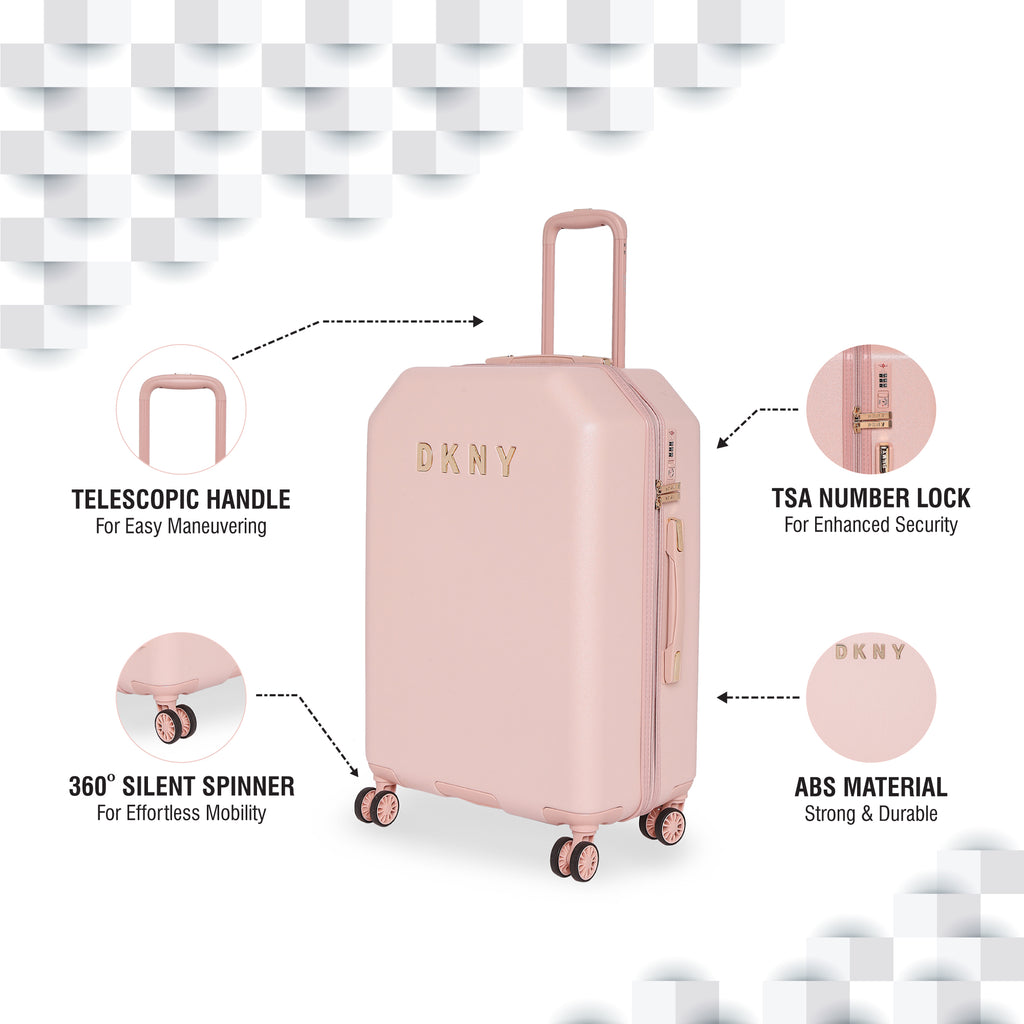 DKNY Allore Hard Large Pink Luggage Trolley