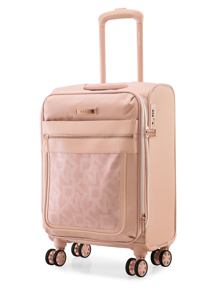 DKNY AFTER HOURS Vintage Rose Color Soft Side Polyester Twill Material Soft Trolley