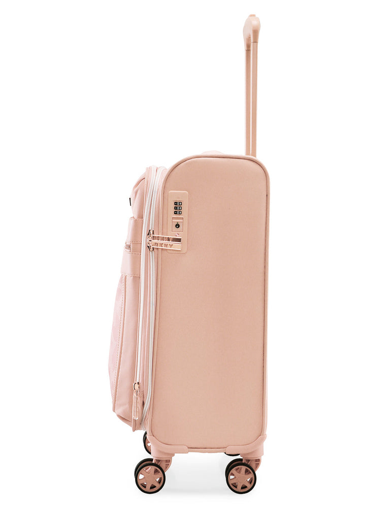 DKNY AFTER HOURS Vintage Rose Color Soft Side Polyester Twill Material Soft Trolley