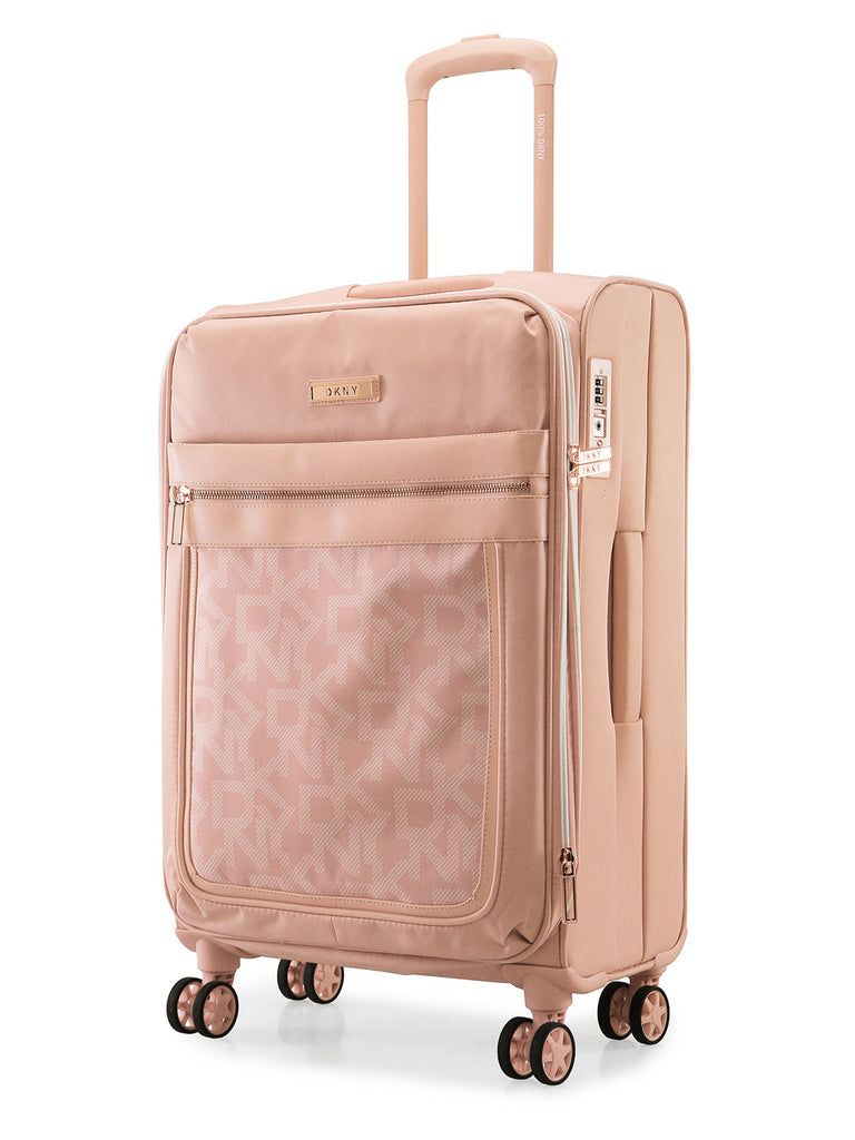 DKNY AFTER HOURS Vintage Rose Color Soft Side Polyester Twill Material Soft Trolley