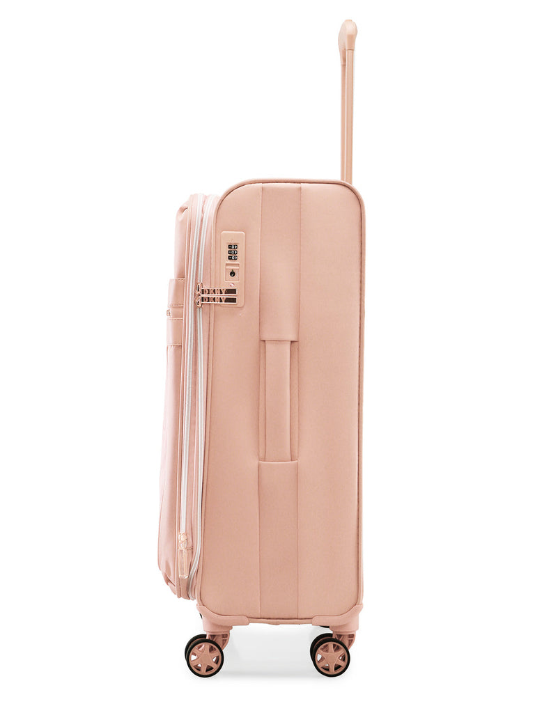 DKNY AFTER HOURS Vintage Rose Color Soft Side Polyester Twill Material Soft Trolley