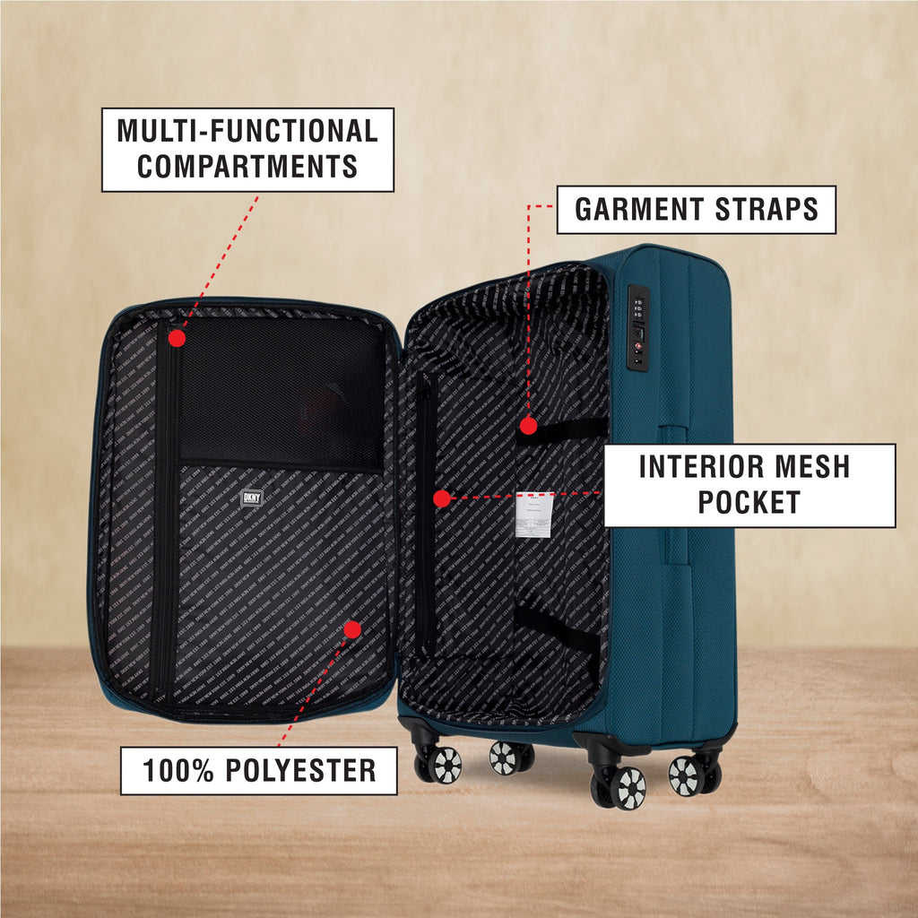 DKNY GLOBE TROTTER Range Teal Color Soft Luggage