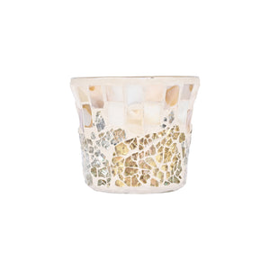 Yankee Candle Gold And Pearl Crackle Votive Holder