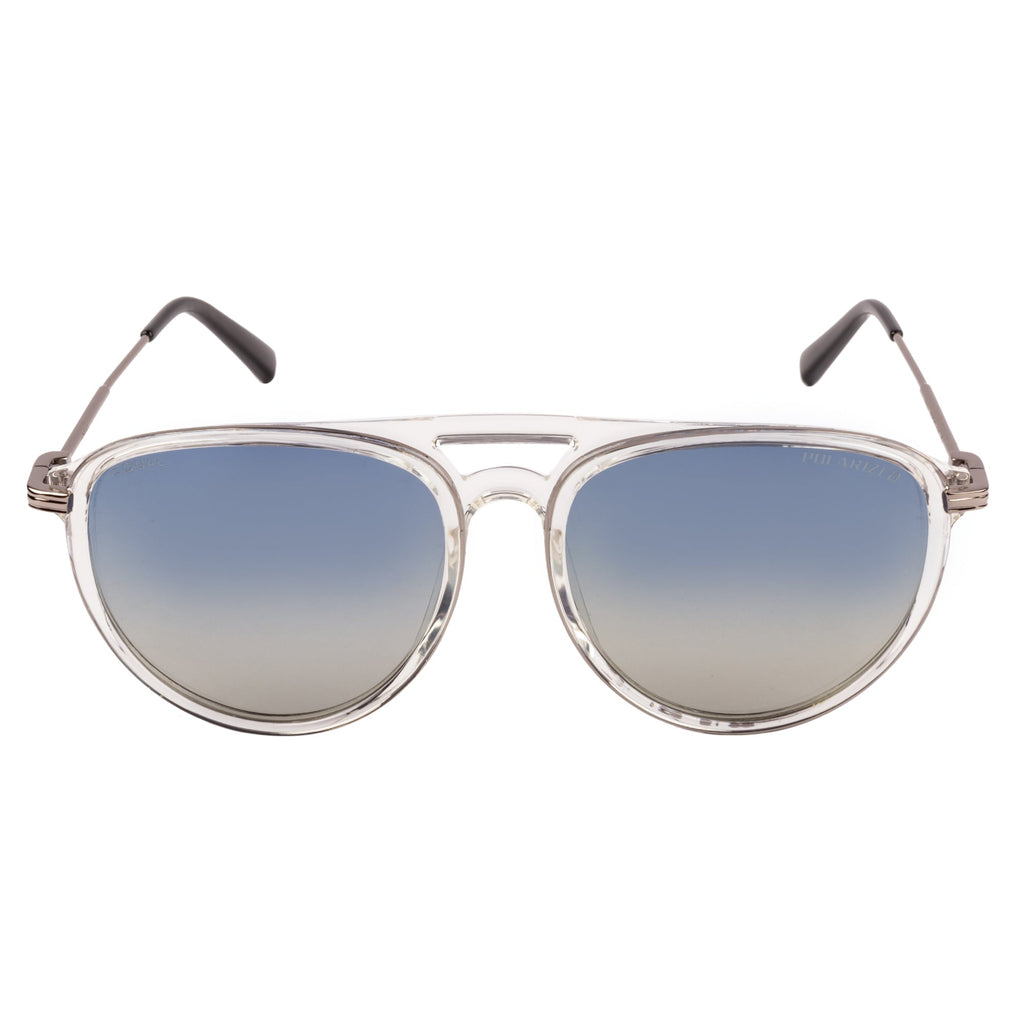 Equal Aviator Sunglasses with Blue Gradient Lens for Unisex