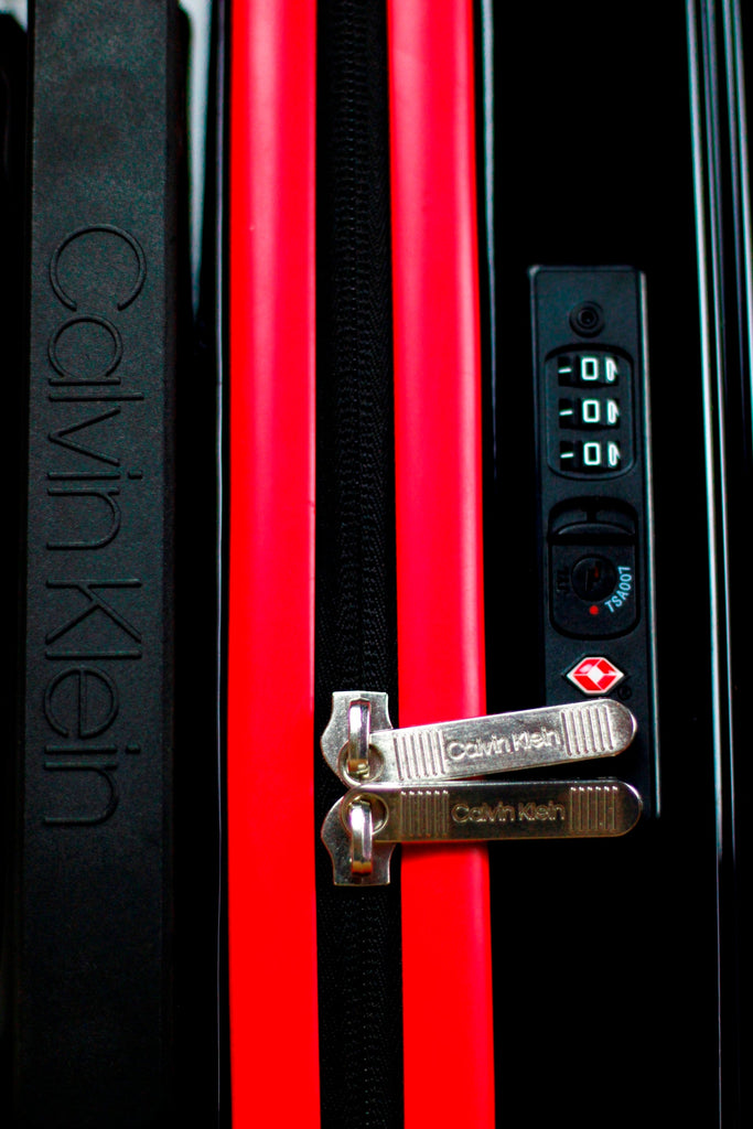Calvin Klein ICON Range Black & Red Color Hard Luggage