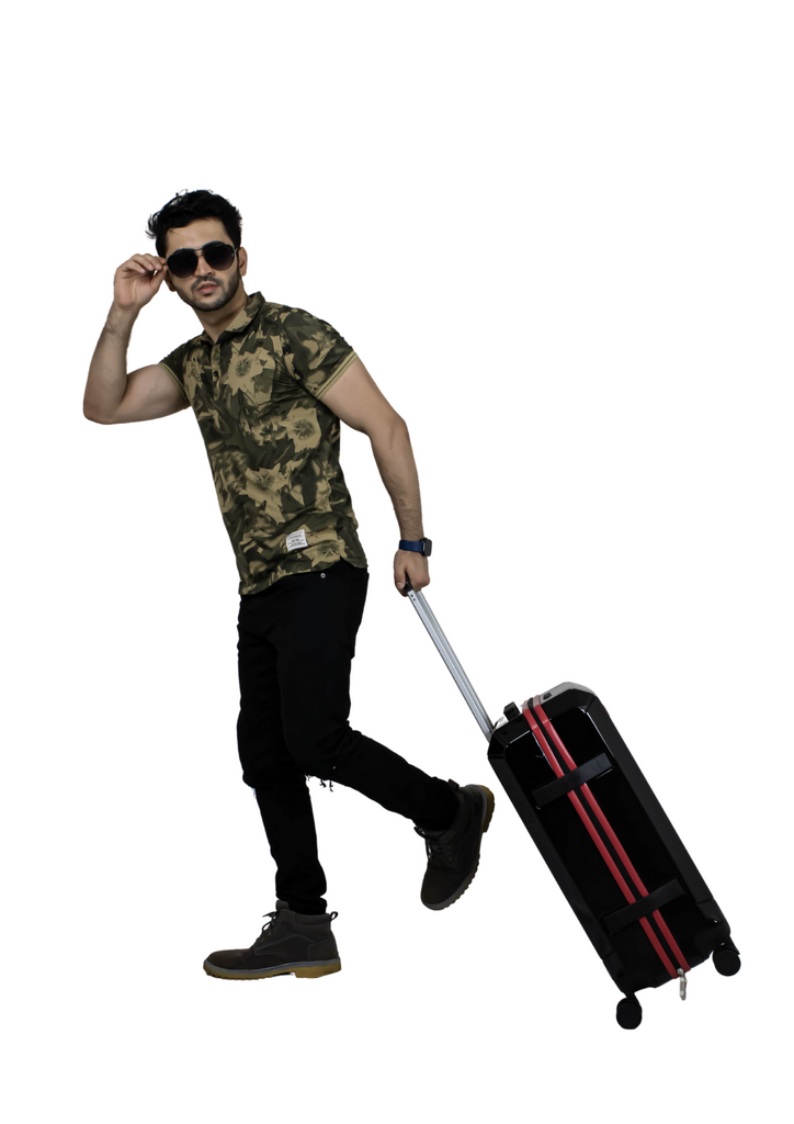 Calvin Klein ICON Range Black & Red Color Hard Luggage