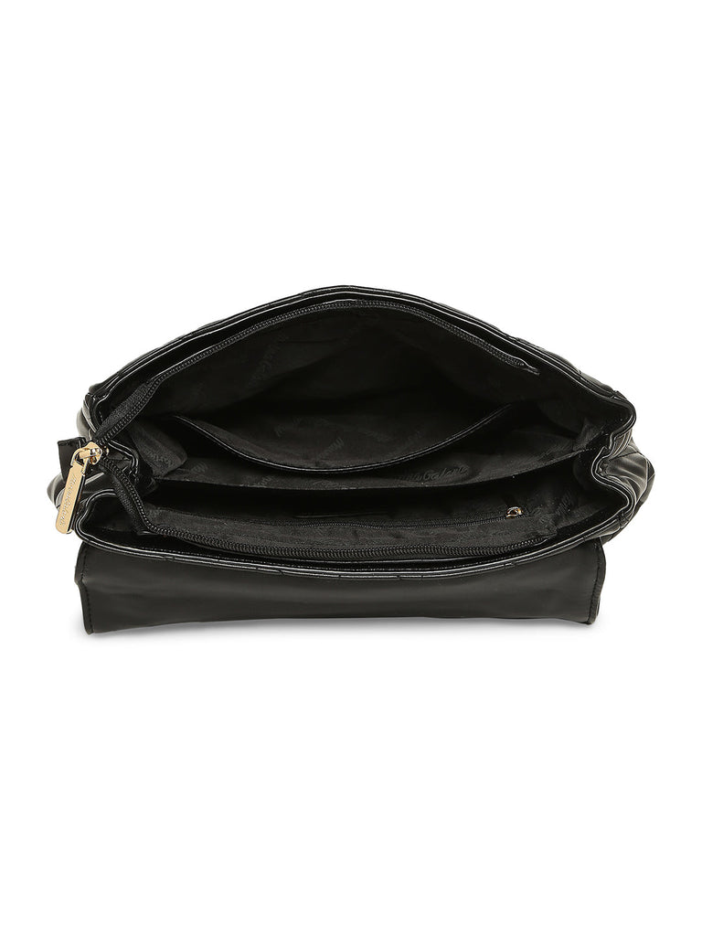 MARINA GALANTI Black Color Soft PU Material Medium Size Flap Bag - MB0350FP2001