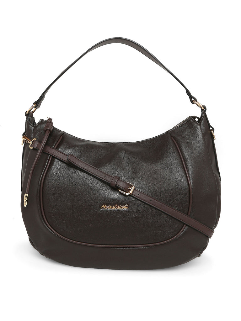 MARINA GALANTI Dark Brown Color Soft PU Material Medium Size Hobo - MB0360HO3006