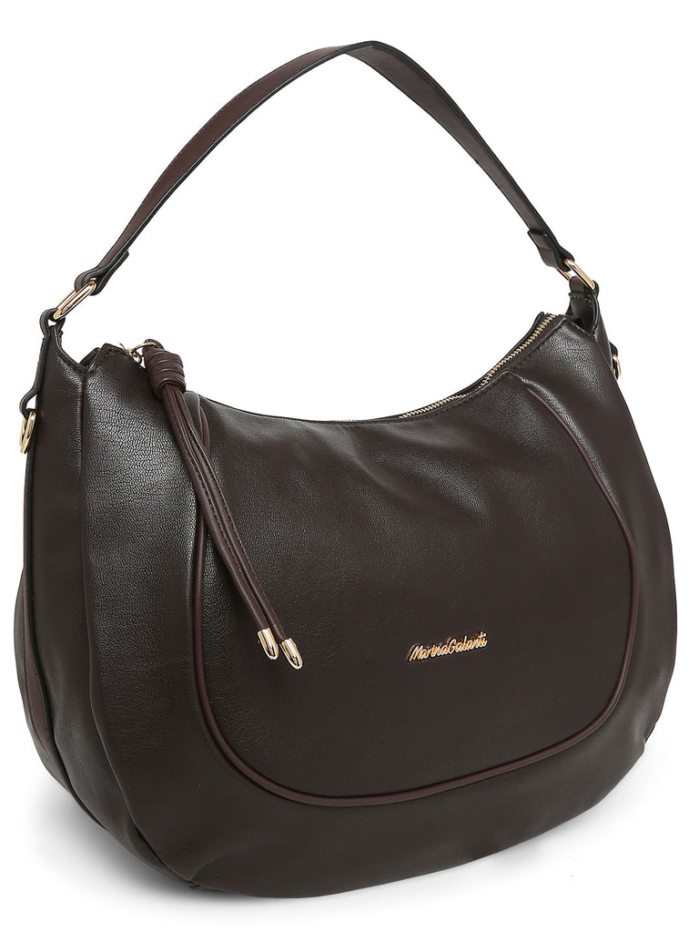 MARINA GALANTI Dark Brown Color Soft PU Material Medium Size Hobo - MB0360HO3006
